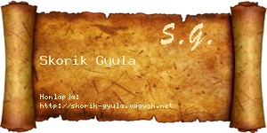 Skorik Gyula névjegykártya
