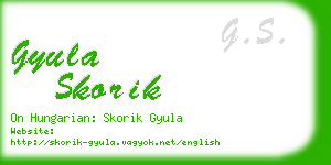 gyula skorik business card